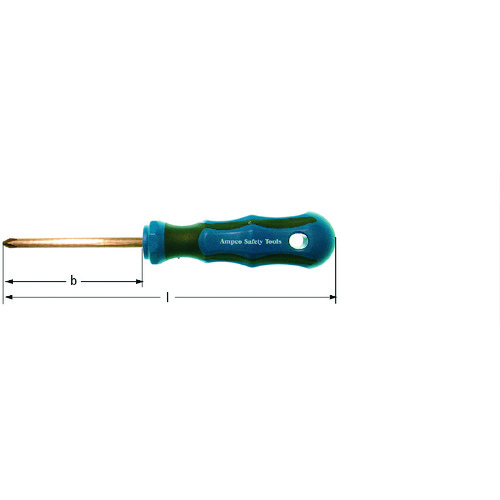 トラスコ中山 Ampcoスイス 防爆スクリュードライバー +1 軸長80mm(ご注文単位1本)【直送品】