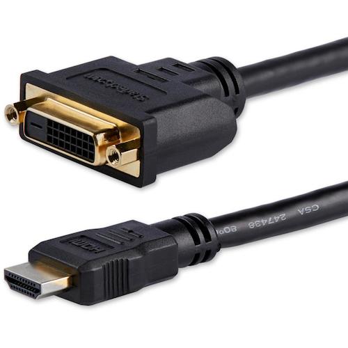 トラスコ中山 スターテック ディスプレイ変換ケーブル/HDMI - DVI-D/20cm/HDMIオス・DVIメス(ご注文単位1袋)【直送品】