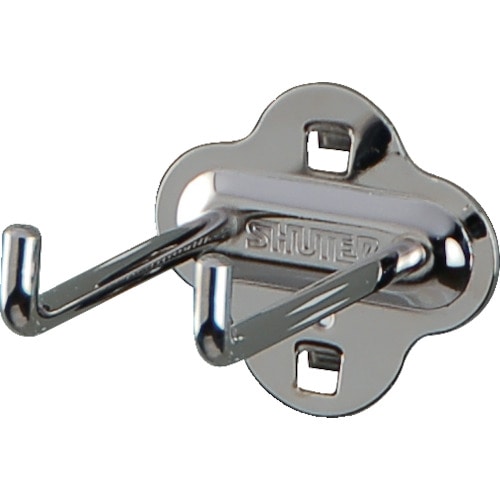 トラスコ中山 SHUTER パンチングパネル用L字フックダブル 80mm(10個入り)(ご注文単位1袋)【直送品】