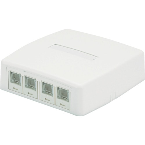 トラスコ中山 パンドウイット CAT6Aスプリングシャッター付きローゼットキット 4個口 白 JOQ4H6A00(ご注文単位1個)【直送品】