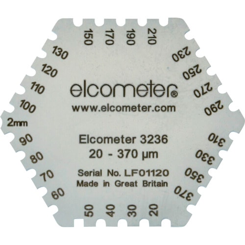 トラスコ中山 elcometer 六角形ウェットフィルム膜厚計 107-1218(ご注文単位1枚)【直送品】