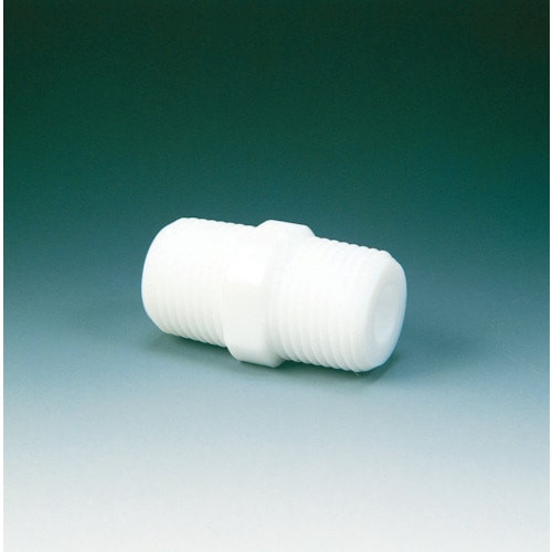 トラスコ中山 フロンケミカル フッ素樹脂(PTFE) ニップル R1/2XR1/2(ご注文単位1個)【直送品】