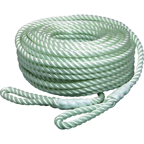 トラスコ中山 まつうら 電動ウインチ用ナイロンロープ(3打ち) 12mmΦ×50m 両端アイ加工(ご注文単位1巻)【直送品】
