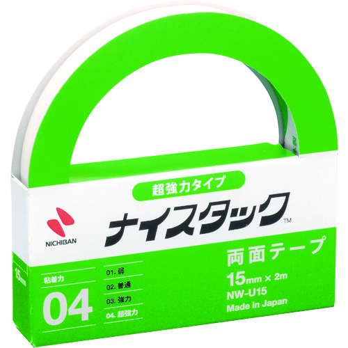 トラスコ中山 ニチバン 両面テープ ナイスタック超強力タイプ NW-U15 15mmX2m(ご注文単位1個)【直送品】