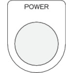 トラスコ中山 IM 押ボタン/セレクトスイッチ(メガネ銘板) POWER 黒 φ22.5 40×30×2mm(ご注文単位1枚)【直送品】