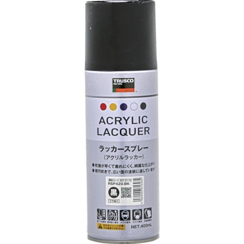 トラスコ中山 TRUSCO アクリルラッカースプレー 黒 400ml(ご注文単位1本)【直送品】