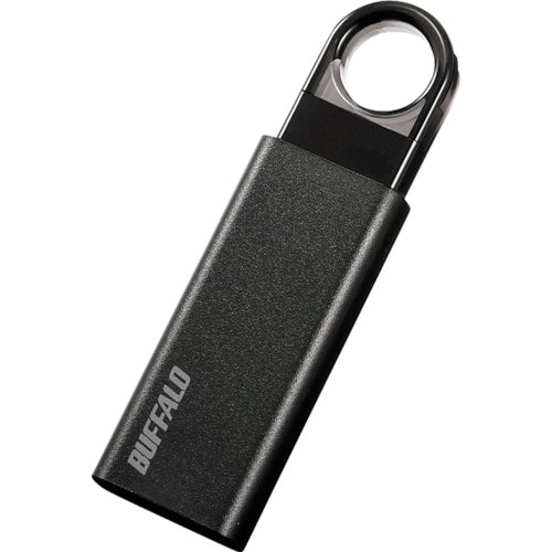 トラスコ中山 バッファロー オートリターン機構搭載 ノックスライド USB3.1(Gen1)/USB3.0対応 USBメモリー 16GB ブラック(ご注文単位1個)【直送品】