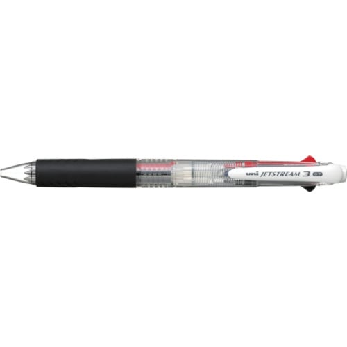 トラスコ中山 uni ジェットストリーム3色ボールペン 透明 423-5606(ご注文単位10本)【直送品】