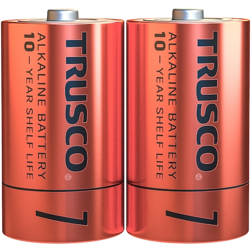 トラスコ中山 TRUSCO アルカリ乾電池10年 単1 (2本入)(ご注文単位1パック)【直送品】