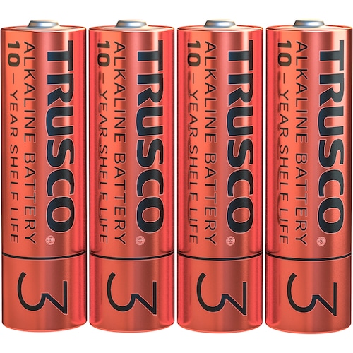 トラスコ中山 TRUSCO アルカリ乾電池10年 単3 (4本入)(ご注文単位1パック)【直送品】