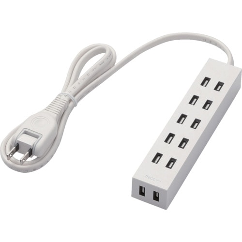 トラスコ中山 エレコム シャッタータップ flecc barra 6個口 1.0m ホワイト(ご注文単位1個)【直送品】
