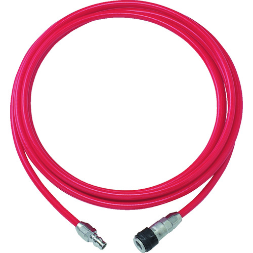 トラスコ中山 TRUSCO エアブレードホース ウレタンブレードチューブ 内径6.5×外径10mm 全長5m カップリング付 赤(ご注文単位1巻)【直送品】