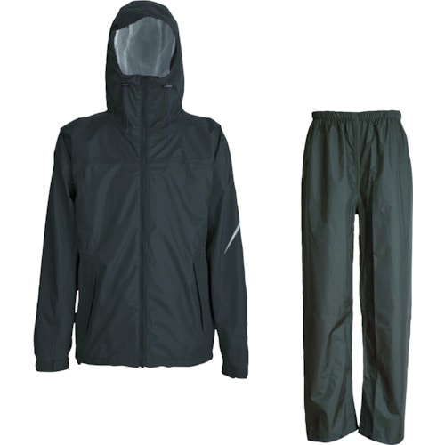トラスコ中山 TRUSCO コンフォートレインスーツ ブラック L(ご注文単位1着)【直送品】