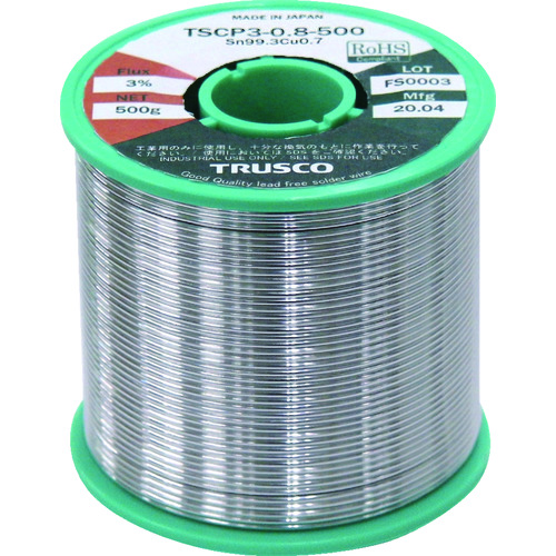 トラスコ中山 TRUSCO 低コスト鉛フリーはんだ(やに入り) 500G0.8(ご注文単位1巻)【直送品】