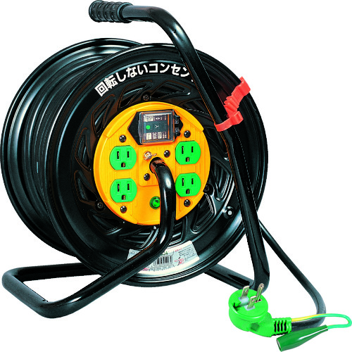 トラスコ中山 日動 電工ドラム マジックリール 100V アース漏電しゃ断器付 30m(ご注文単位1台)【直送品】