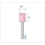 トラスコ中山 ナカニシ 軸付砥石(1Pk(袋)=10本入)粒度100 ピンク 円筒 外径8mm 476-5486 (ご注文単位1パック) 【直送品】