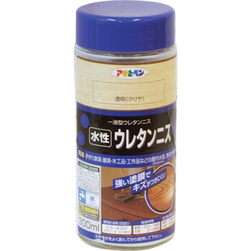 トラスコ中山 アサヒペン 水性ウレタンニス 300ML 透明（クリヤ） 124-2448  (ご注文単位1個) 【直送品】