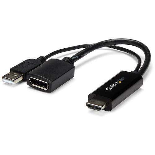 トラスコ中山 スターテック ディスプレイアダプター/HDMI - DP/4K30Hz/USBパワー/BK 493-1396 (ご注文単位1袋) 【直送品】