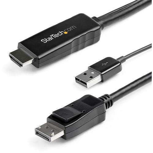 トラスコ中山 スターテック ディスプレイ変換ケーブル/HDMI - DP/2m/4K30Hz/USBパワー 493-1362 (ご注文単位1袋) 【直送品】