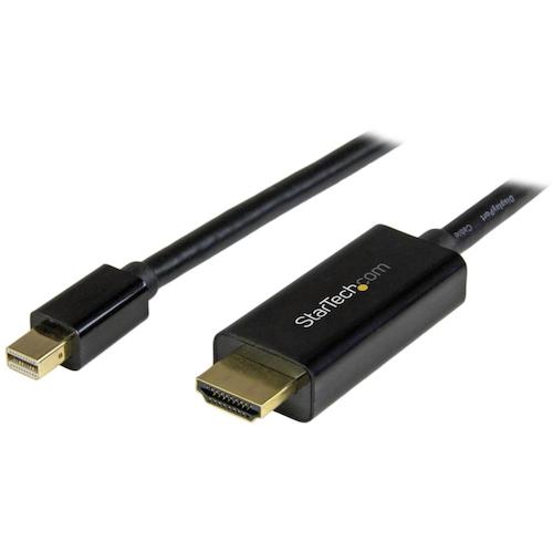 トラスコ中山 スターテック ディスプレイ変換ケーブル/mDP 1.2 - HDMI 1.4/1m/4K30Hz/BK 492-9758 (ご注文単位1袋) 【直送品】