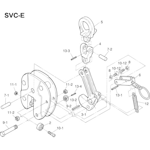 トラスコ中山 スーパー 立吊クランプ（SVC－E）用カム支持ピンセット 855-0623  (ご注文単位1セット) 【直送品】
