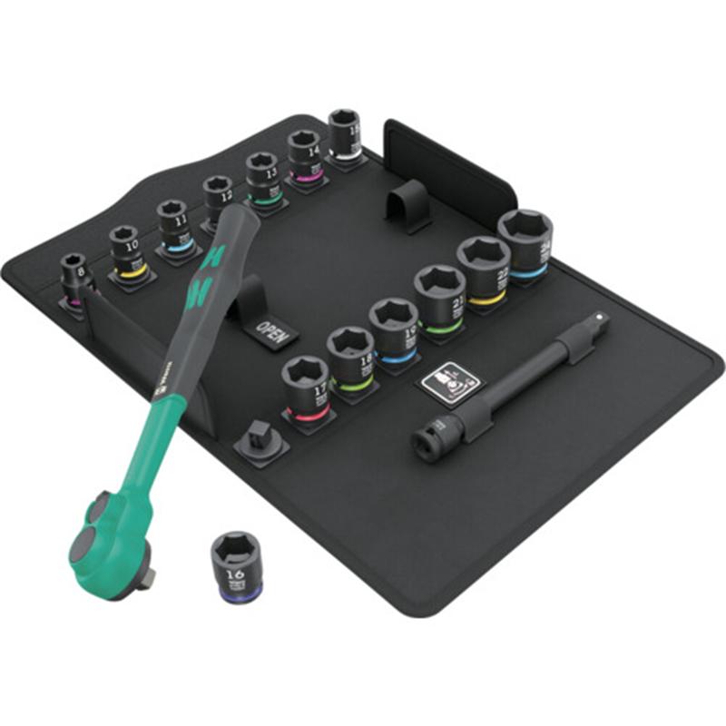 Wera 8100SB 12 サイクロップ コンフォートラチェットセット 反転レバー､ 9.5ミリ､ ミリサイズ 1セット（ご注文単位1セット）【直送品】
