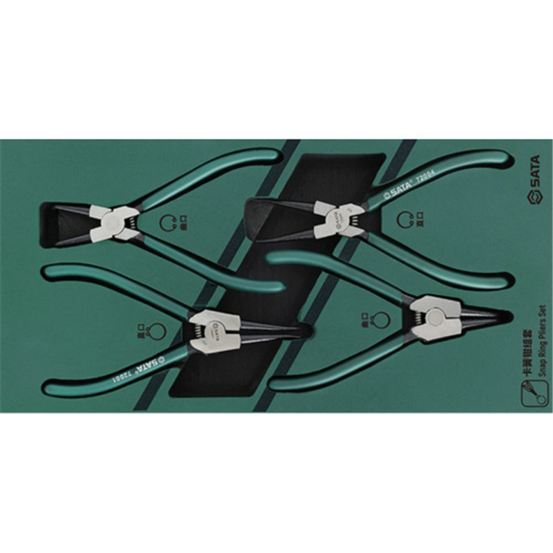 SATA スナップリングプライヤー 4点 セット トレー入り 1セット(ご注文単位1セット)【直送品】