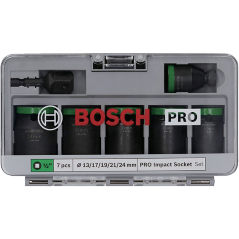ボッシュ インパクトレンチ用ソケット 1/2インチ7pcsセット 1セット（ご注文単位1セット）【直送品】