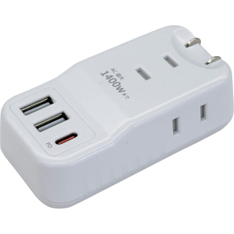 air-J 業界最小クラスモバイルタップACX3,USBX2,type-c(PD20W)X1 BK 1個(ご注文単位1個)【直送品】