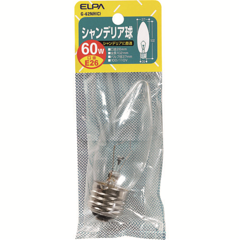 ELPA シャンデリア E26 60W 1個（ご注文単位1個）【直送品】