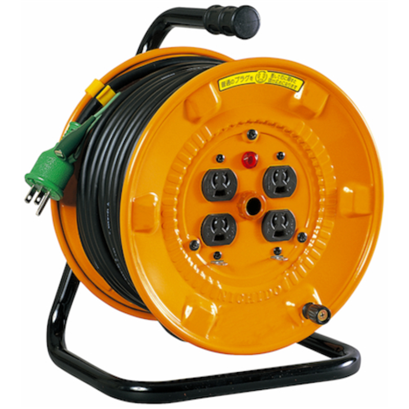 NICHIDO 電工ドラム 100V アース付 抜け止め式 20m 1台(ご注文単位1台)【直送品】