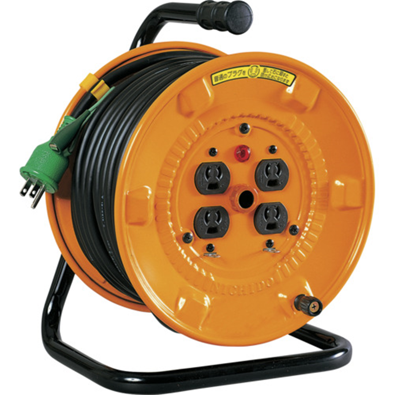 NICHIDO 電工ドラム 100V アース付 抜け止め式 30m 1台(ご注文単位1台)【直送品】