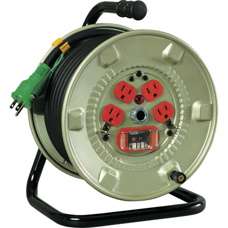 NICHIDO 電工ドラム 100V 過負荷漏電保護兼用ブレーカー付 20m 1台(ご注文単位1台)【直送品】