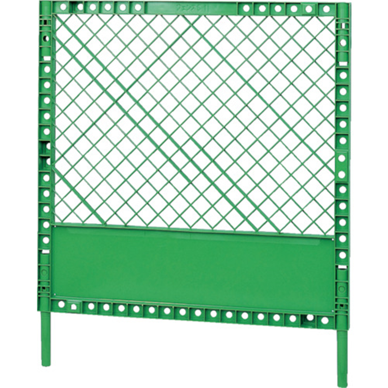 サンコー 工事用フェンス プラスチックフェンスS-1(脚付きセット) 805972 グリーン 緑 1台（ご注文単位1台）【直送品】