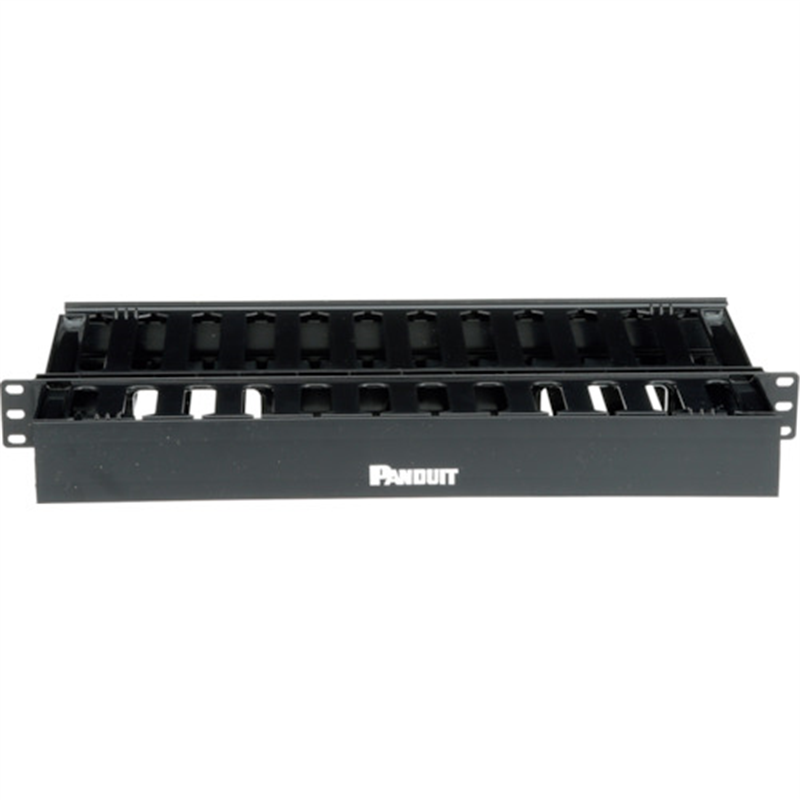 PANDUIT ヒンジ式ダクト型 水平ケーブル管理パネル 両面ダクト 1U WMPSE 1個（ご注文単位1個）【直送品】