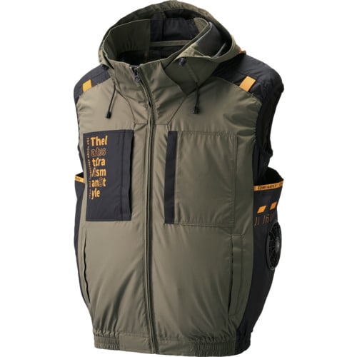 トラスコ中山 空調風神服 ファン付ウェア The tough 空調風神服ベスト コンプリートセット ベージュ M 30V ファン･バッテリー付 1枚（ご注文単位1枚）【直送品】