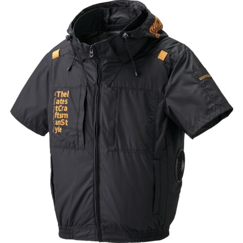 トラスコ中山 空調風神服 ファン付ウェア The tough 空調風神服半袖 コンプリートセット ブラック LL 30V ファン･バッテリー付 1枚（ご注文単位1枚）【直送品】
