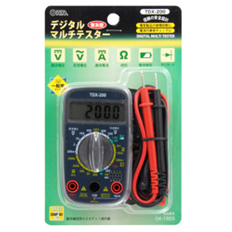 オーム電機 デジタルテスター TDX-200 TDX200 1個(ご注文単位1個)【直送品】