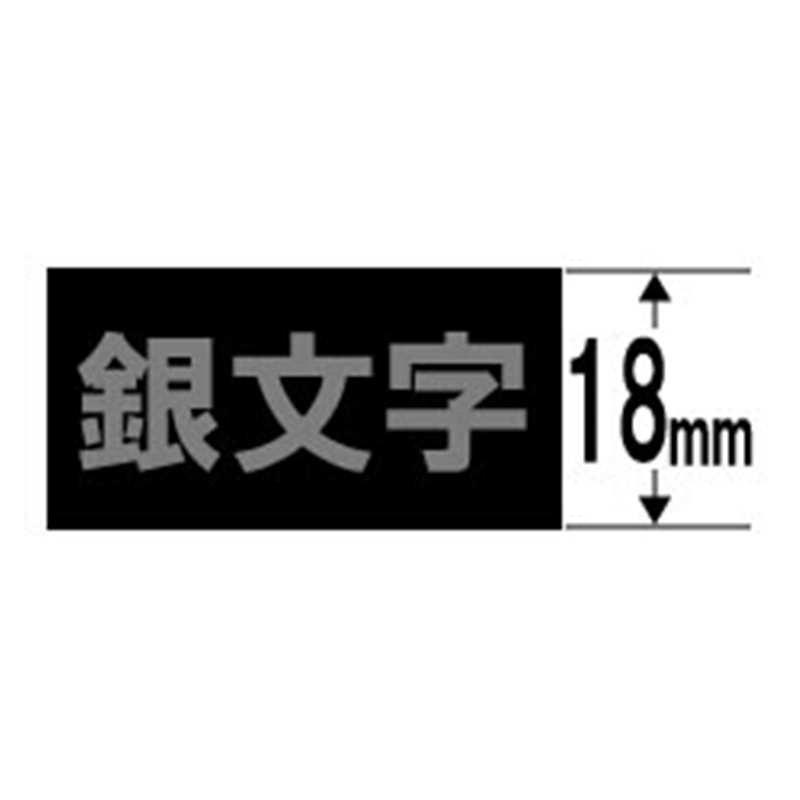 カシオ スタンダードテープ NAME LAND（ネームランド） 黒 XR-18BKS ［銀文字 /18mm幅］ XR18BKS 1個（ご注文単位1個）【直送品】