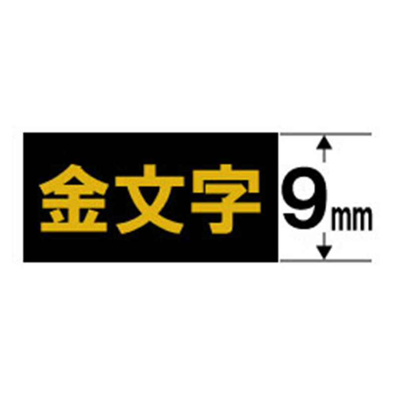 カシオ スタンダードテープ NAME LAND（ネームランド） 黒 XR-9BKG ［金文字 /9mm幅］ XR9BKG 1個（ご注文単位1個）【直送品】
