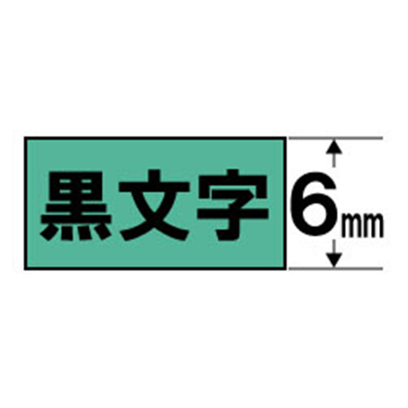 カシオ スタンダードテープ NAME LAND（ネームランド） 緑 XR-6GN ［黒文字 /6mm幅］ XR6GN 1個（ご注文単位1個）【直送品】