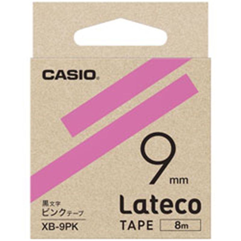 カシオ ラベルライターテープ XB9PK ピンク XB9PK 1個（ご注文単位1個）【直送品】