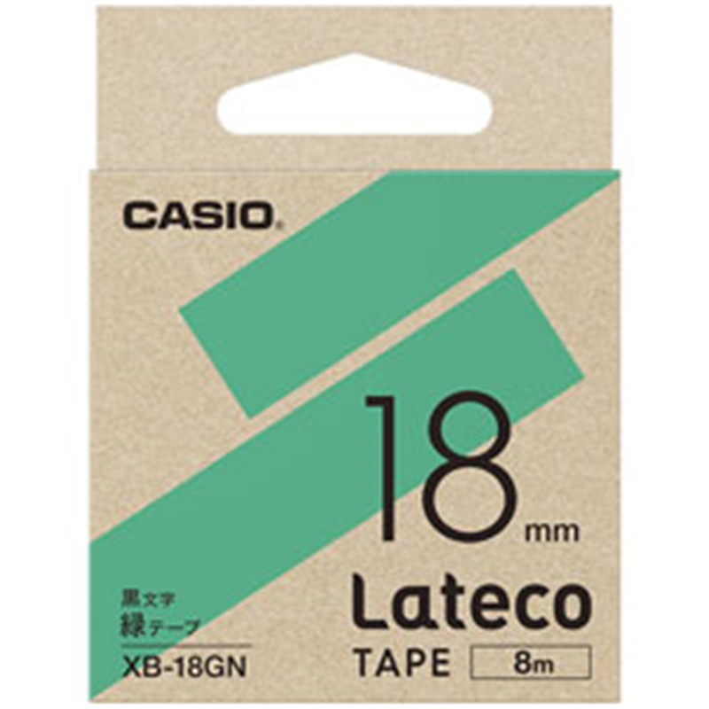 カシオ ラベルライターテープ XB18GN 緑 XB18GN 1個（ご注文単位1個）【直送品】