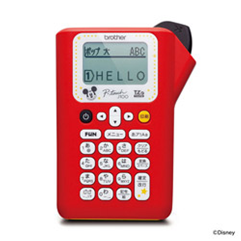 ブラザー ラベルライター P-touch(ピータッチ) PT-J100MCR ミッキーレッド PTJ100MCR 1個(ご注文単位1個)【直送品】