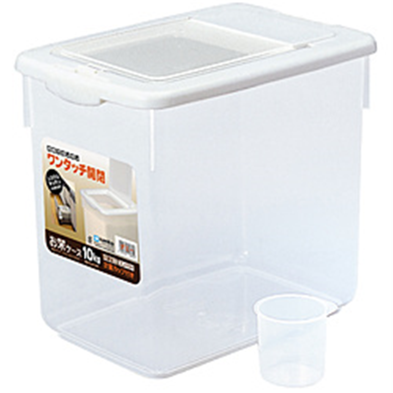 サンコープラスチック SANKO 05136 計量カップ付お米ケース 10kg ホワイト 1個(ご注文単位1個)【直送品】