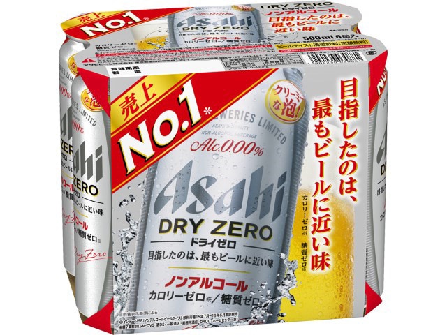 アサヒドライゼロ6缶パック500ml ※軽(ご注文単位4個)【直送品】