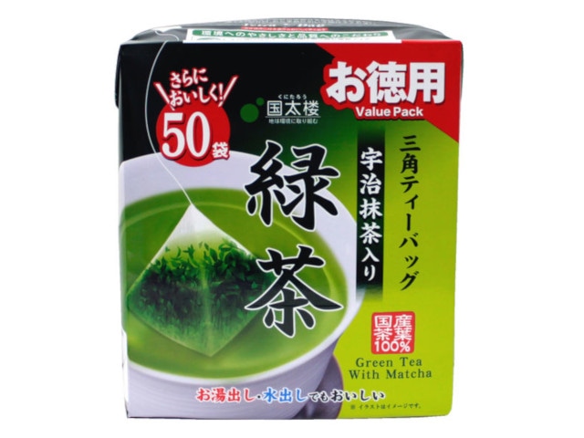 国太楼お徳用宇治抹茶入緑茶三角ティーパック2g50袋 ※軽(ご注文単位6個)【直送品】