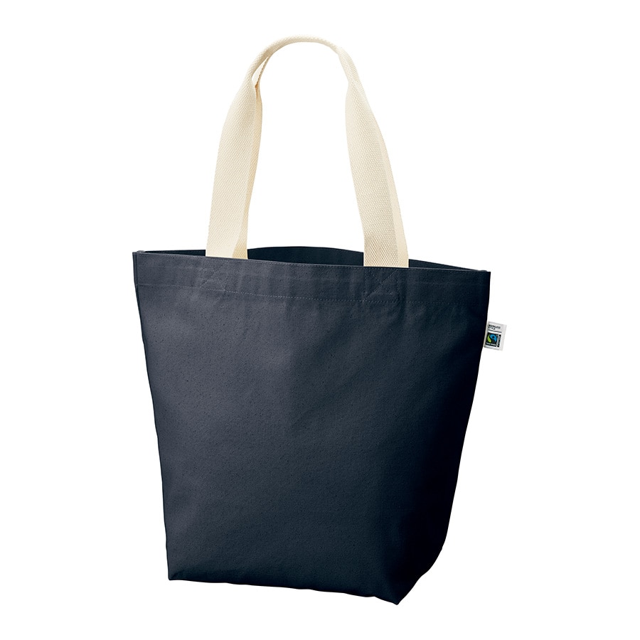 MARKLESS STYLE フェアトレード コットンキャンバストート L 内ポケット ネイビー TF-0019-006 1枚(ご注文単位1枚)【直送品】