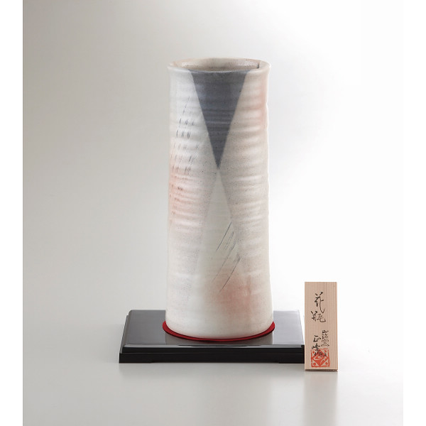 シャディ 美濃焼　手描工房　１０号円筒型花瓶 1個(ご注文単位1個)  【直送品】