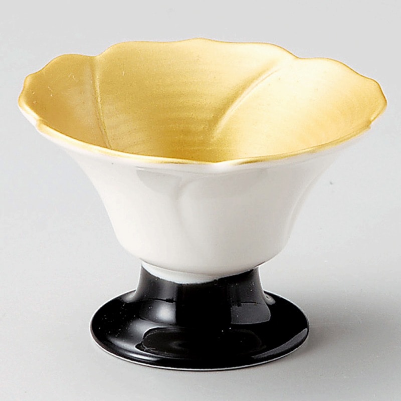 金正陶器 内金花型黒高台珍味 1個(ご注文単位1個)【直送品】